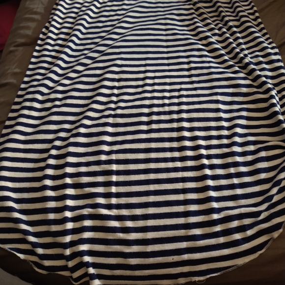 Navy & White Racer Back Striped High/Low Maxi - Picture 8 of 8